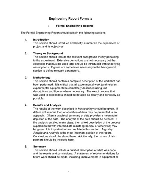 engineering lab report template word